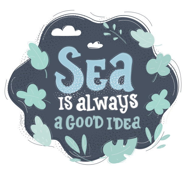 矢量插图的旅行海航海设计。在深色背景上手绘文字。图片下载