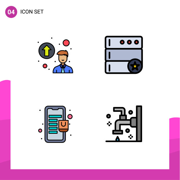 在网格上设置4个填充线的平面颜色图片下载