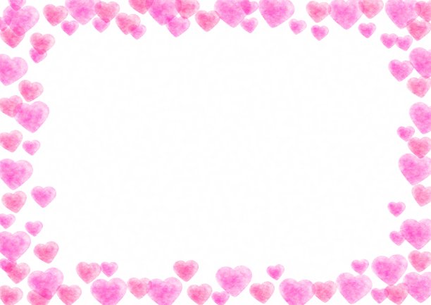 一个粉色的方形框架，周围有一个心形标志。图片下载