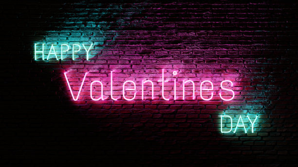 情人节霓虹灯图片下载