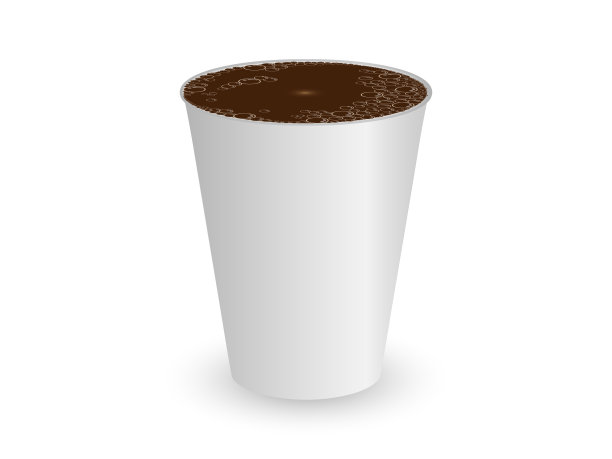 在白色背景的白色纸杯热咖啡容器图片下载