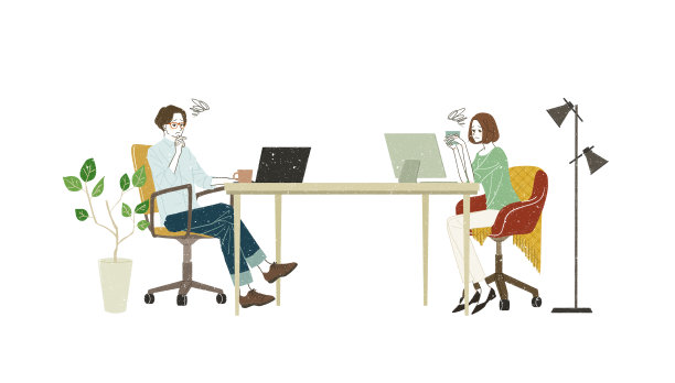 男性和女性使用个人电脑图片下载