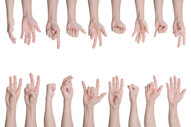 男性手势的集合孤立在白色背景上图片下载