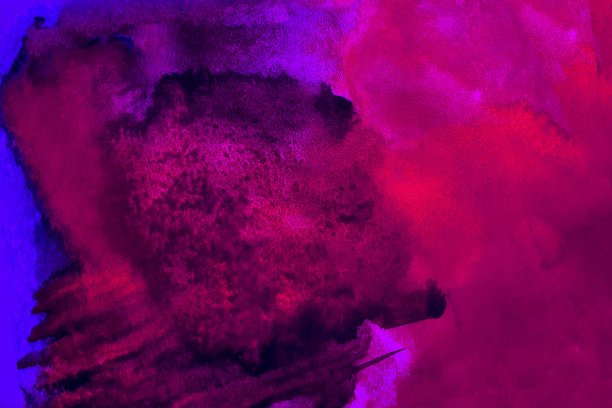 抽象水彩画的暗红色，酒红色，蓝色和紫红色。多色水彩纹理和背景图片下载