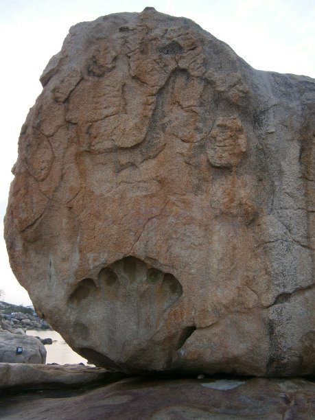 石头上有龙的脚步。图片下载