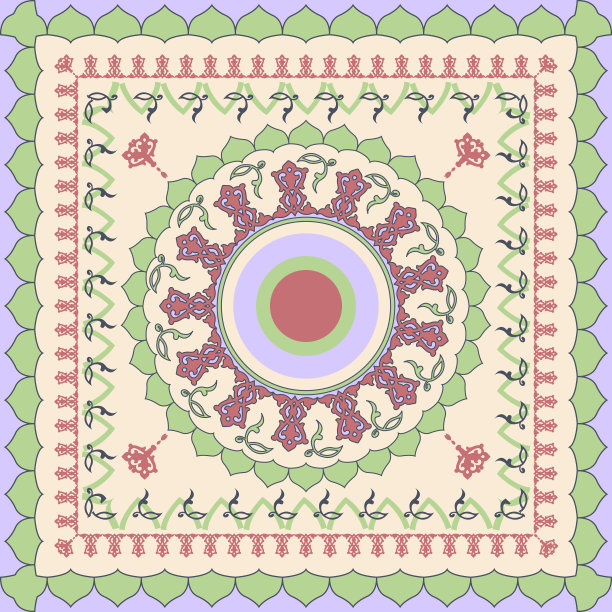 装饰色彩斑斓的装饰背景，部落民族曼荼罗装饰。大手帕披肩，台布面料印花，丝质领巾，丝巾图案图片下载