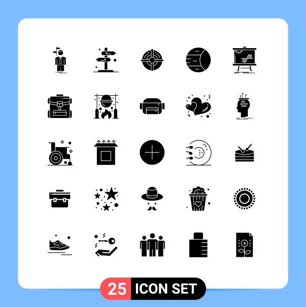设置25个现代UI图标符号标志图片下载