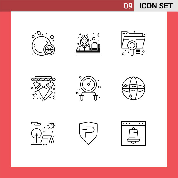 设置9个现代UI图标符号标志图片下载