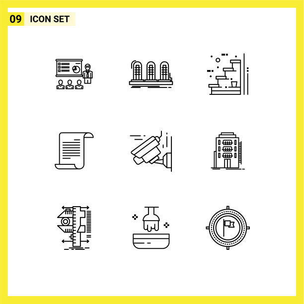 为文件楼梯设置9个商业大纲包图片下载
