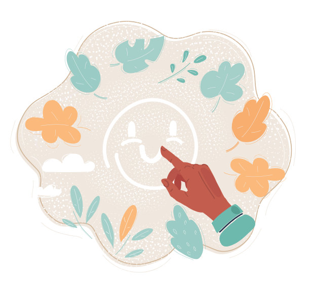 食指绘制的笑脸矢量图。图片下载