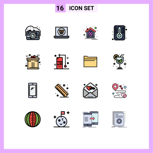 组16平色填充线标志和图片下载