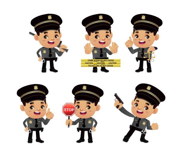 不同姿势的警察图片下载