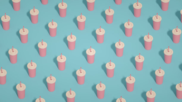 一次性纸饮料苏打杯等距视图背景图片下载