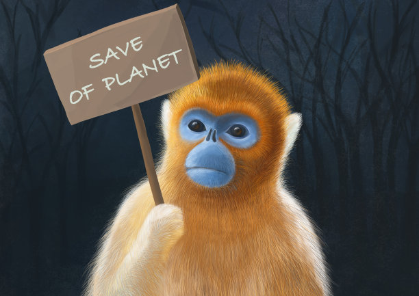 一只金丝猴请求拯救地球图片下载