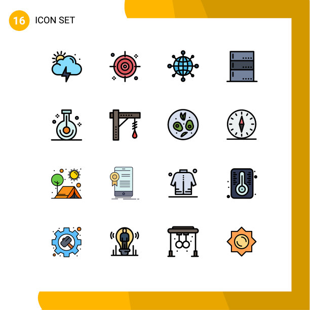 16个通用平色填充线标志符号图片下载