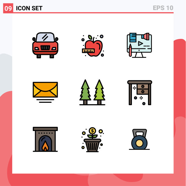 包9创意填充线平面色彩公园图片下载