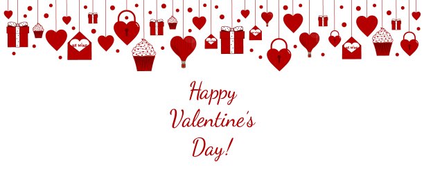 情人节快乐爱情红色元素设置与文本在白色背景。心，礼物，纸杯蛋糕，锁，气球，婚礼，订婚，生日。矢量图图片下载