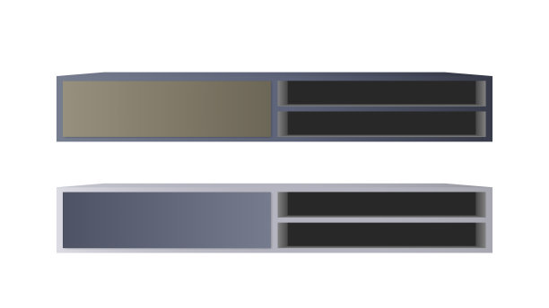 现代墙书架上。有抽屉的长柜子。用于公寓、住宅和房间的室内设计元素。孤立。现实的矢量风格。图片下载