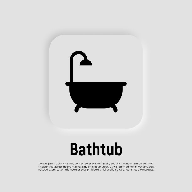 浴缸和淋浴。细线矢量插图的管道或节约用水的概念。图片下载