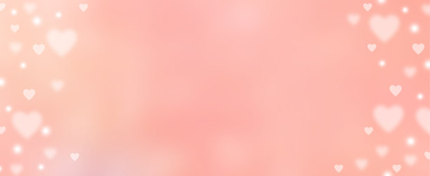 抽象模糊美丽的粉红色梯度在全景背景与插图白色心形灯闪烁情人节2月14日的爱的概念图片下载