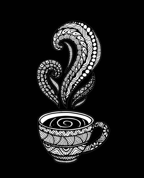 带有抽象装饰的矢量茶或咖啡杯图片下载