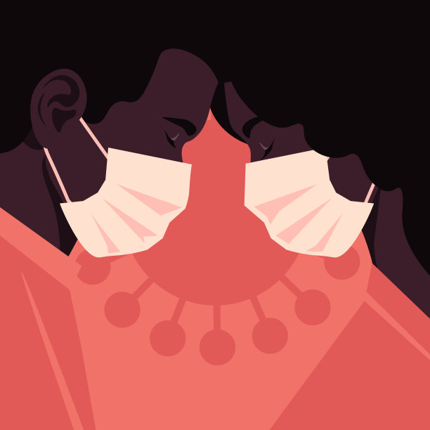 戴医用口罩的非洲人的面部轮廓。冠状病毒爱在远方。图片下载