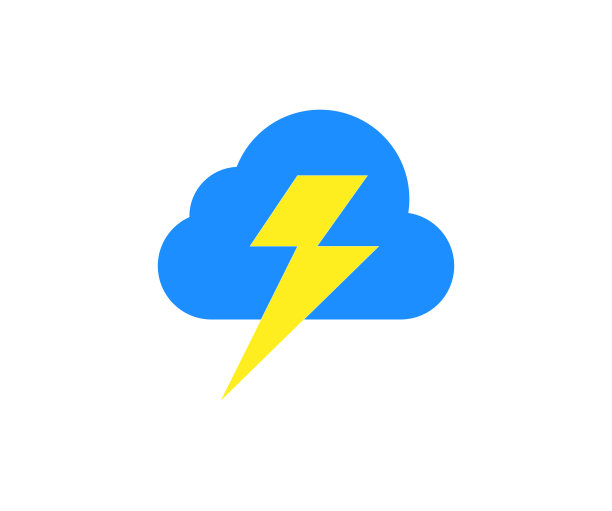 云雷图标在白色背景，云雷矢量插图符号，EPS 9图片下载