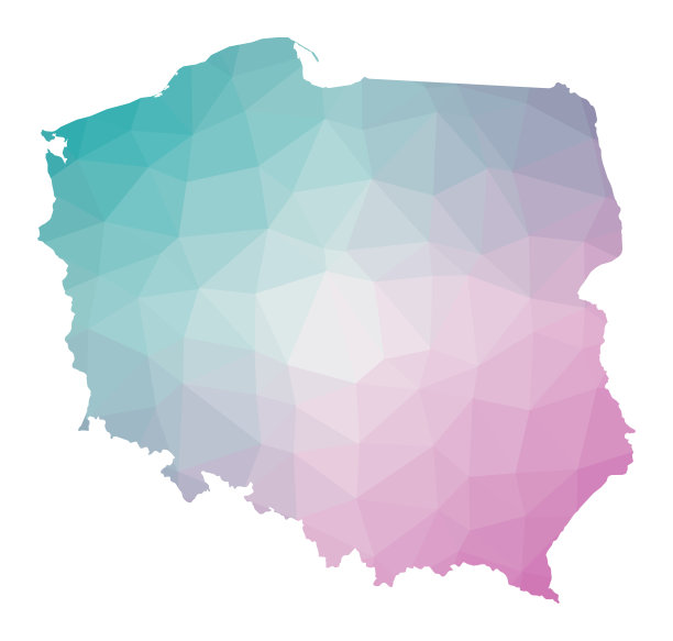 波兰的多边形地图。图片下载