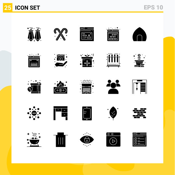 设置25个现代UI图标符号标志图片下载