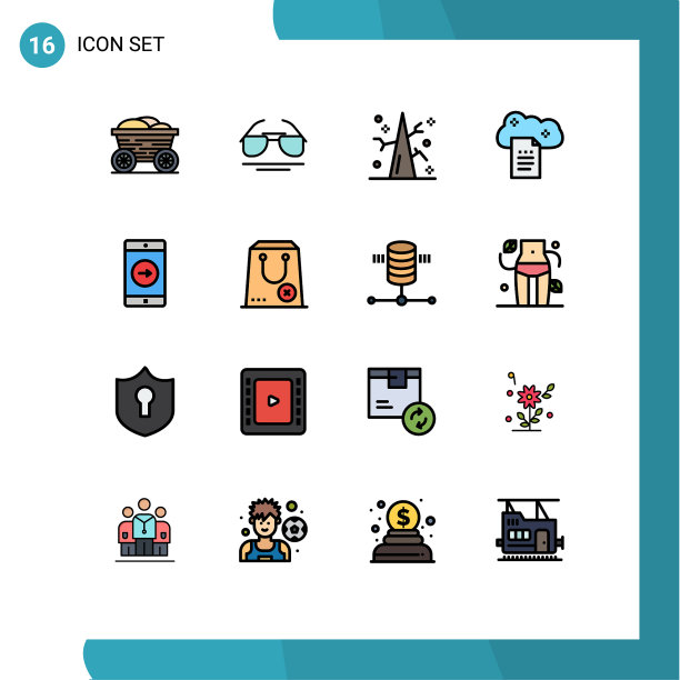 现代集16平色填充线条图片下载