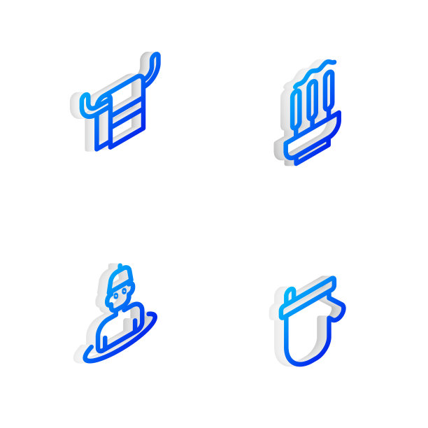 设置等距线熏香，毛巾挂在衣架上，男人在桑拿和桑拿手套图标。向量图片下载