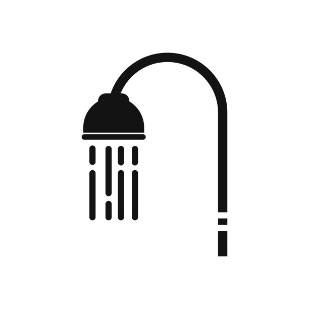 淋浴图标上的白色背景。矢量插图。图片下载