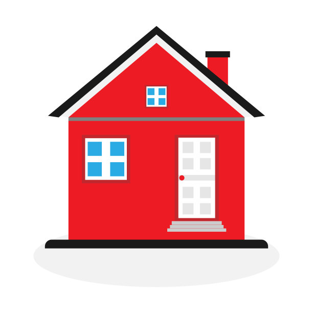 孤立的房屋平面设计艺术图片下载