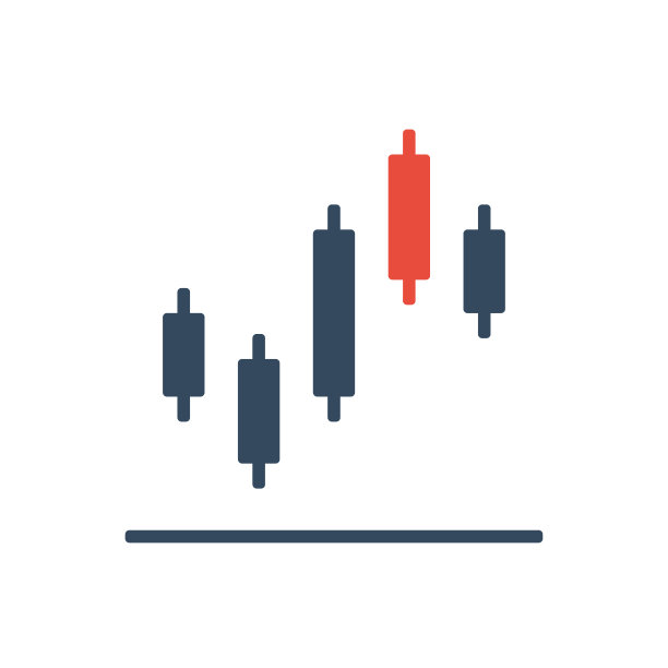蜡烛棒交易图表，矢量双色图标图片下载