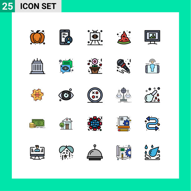 可编辑线包25简单填充线平图片下载