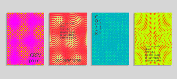 最小抽象矢量半色调封面设计模板。未来几何梯度背景。矢量模板的标语牌，横幅，传单，演示和报告图片下载