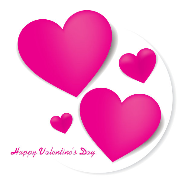 情人节的概念。情人节快乐，白色背景上的心形标志图片下载