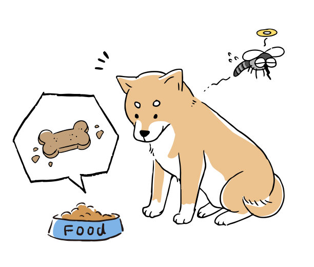 线艺术插图集吃柴犬和心虫药图片下载