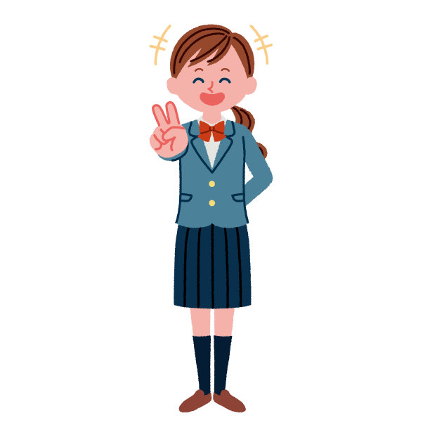 中学女生做和平标志的插图材料图片下载