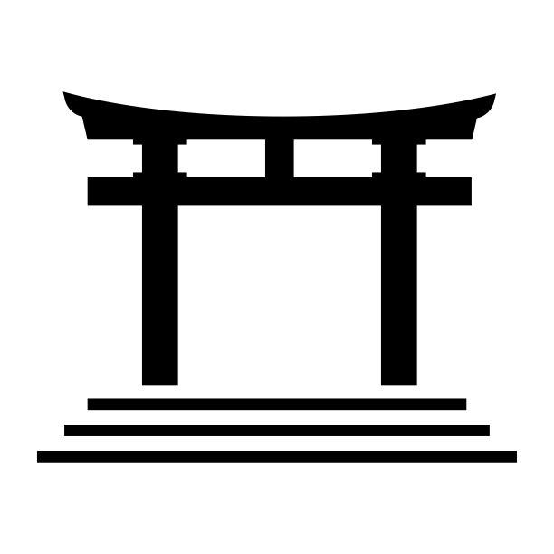 日本神社图标插图。鸟居图标。图片下载