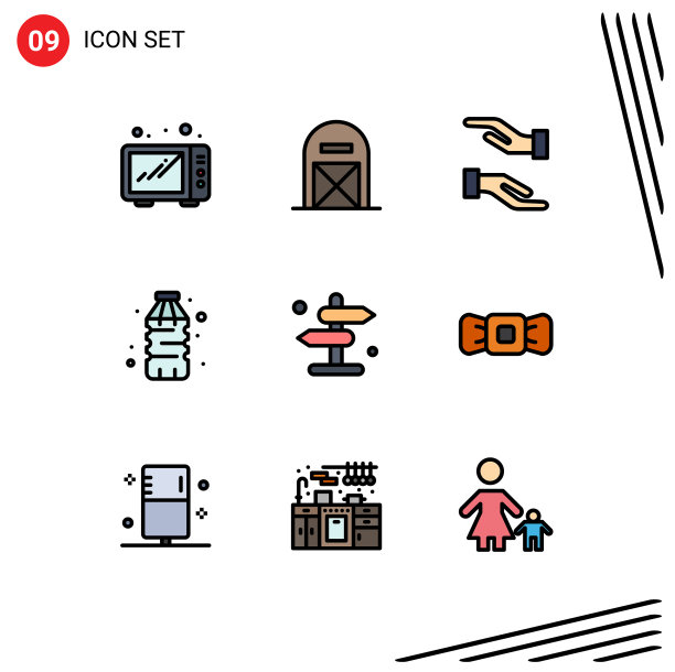 可编辑的线包9简单填充线平图片下载