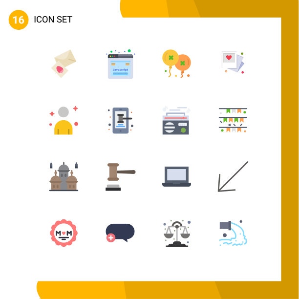 16种通用的平色符号象征着人图片下载