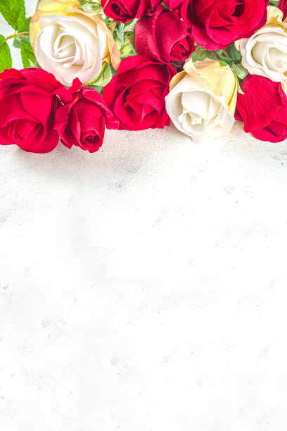 红白玫瑰花束图片下载