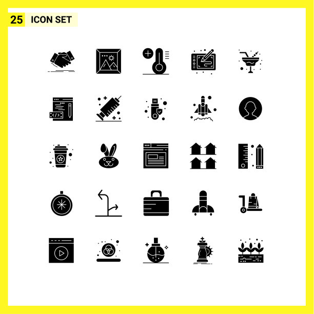 设置25个现代UI图标符号标志图片下载