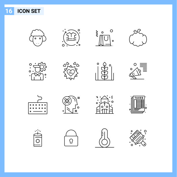 16大纲概念的网站，移动和应用程序图片下载