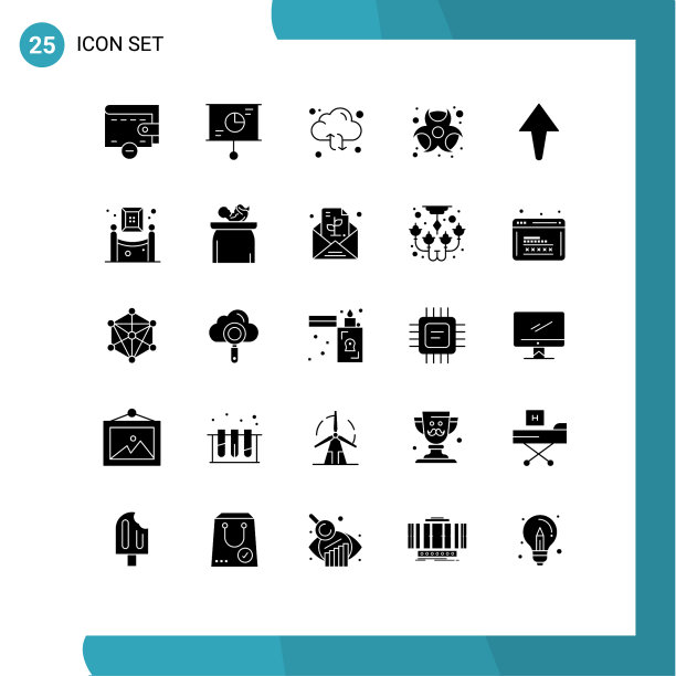 25固体字形概念的网站移动和图片下载