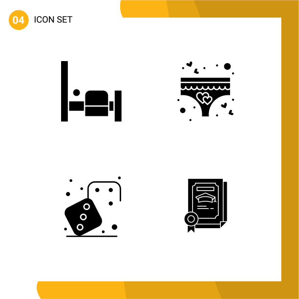 现代刻有4个实心象形文字床图片下载