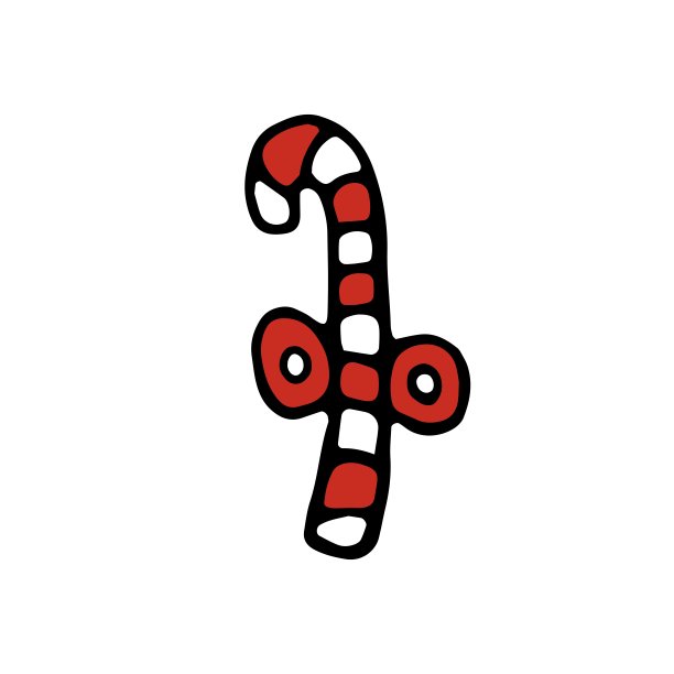 糖果手杖图标手绘。条纹糖果棒图标。手绘插图条纹糖果棒矢量图标为网页设计。糖果手杖图标，卡片，标志横幅，海报，会徽，标签图片下载