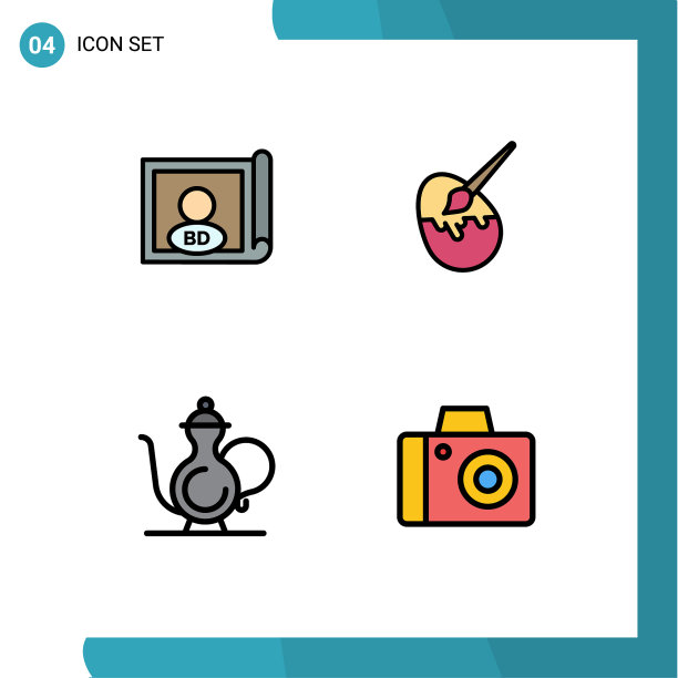 用户界面包4基本填充线平图片下载