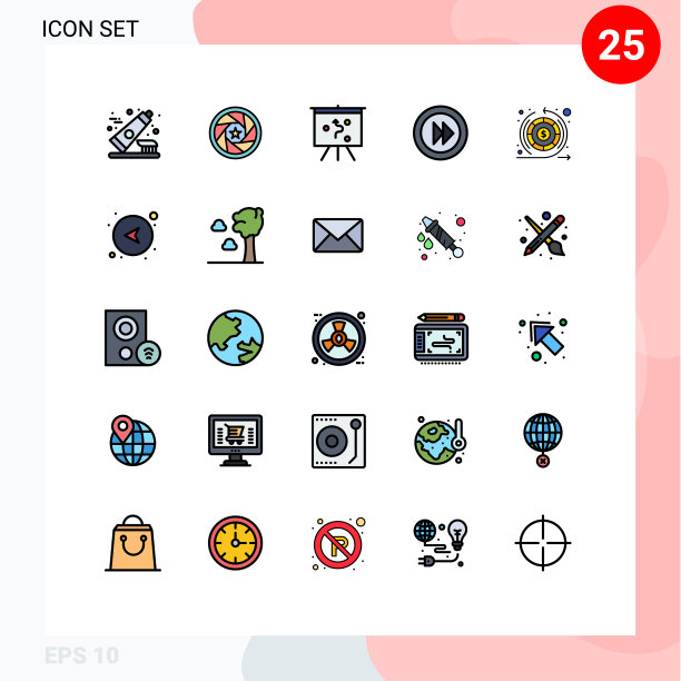 用户界面包25基本填充线平图片下载